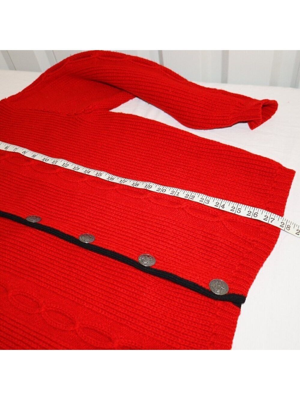 Original Obermeyer Vintage Cardigan Ski Sweater Red Button Front 1960's Large? - Picture 10 of 11